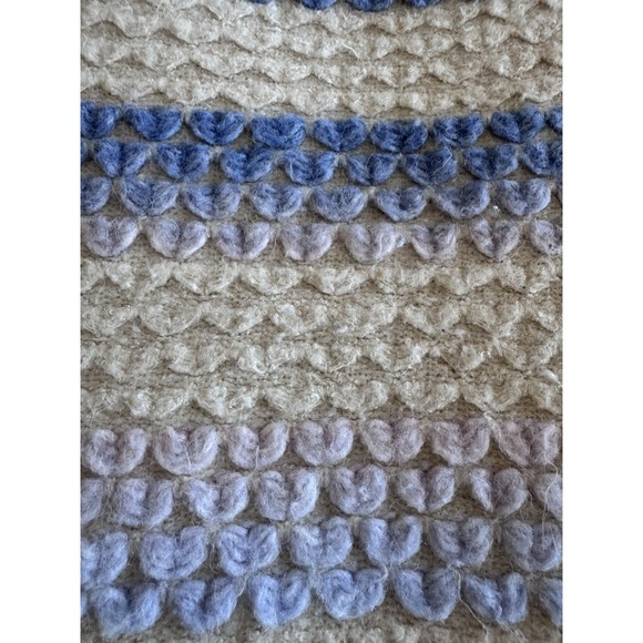 BiBi Sweater Womens X-Large Pullover Heart Cream Blue Purple Extra Soft - Picture 8 of 9